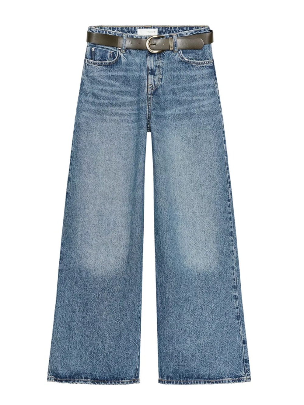 Zara Light Blue High-Rise Wide-Leg Jeans